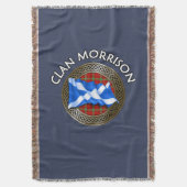 Clan Morrison Tartan Knot & Flag Decke (Vorderseite Vertikal)