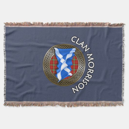 Clan Morrison Tartan Knot & Flag Decke (Vorderseite)