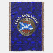 Clan Morrison Tartan Knot & Flag Decke (Vorderseite Vertikal)