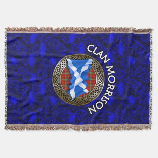 Clan Morrison Tartan Knot & Flag Decke (Vorderseite)