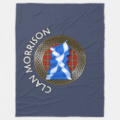 Clan Morrison Tartan Knot & Flag Fleecedecke (Vorderseite)