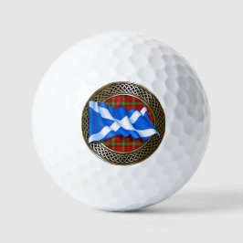 Clan Morrison Tartan Knot & Flag Golfball