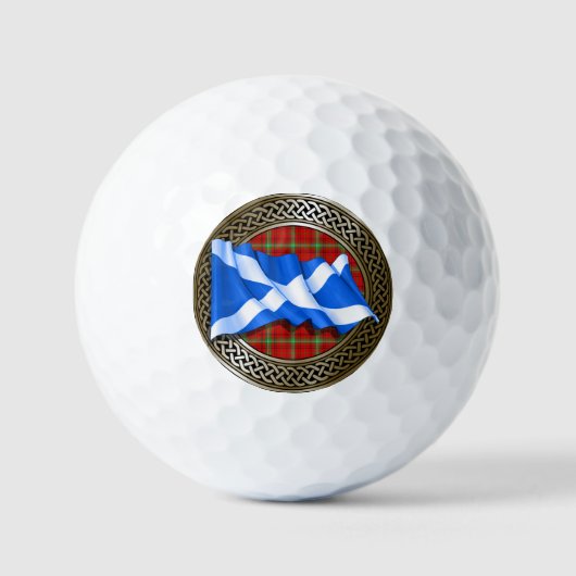 Clan Morrison Tartan Knot & Flag Golfball (Vorderseite)