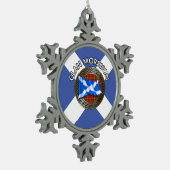 Clan Morrison Tartan Knot & Flag Schneeflocken Zinn-Ornament (Links)