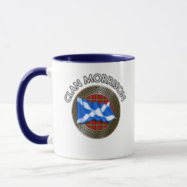 Clan Morrison Tartan Knot & Flag Tasse