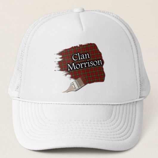 Clan Morrison Tartan Paint Brush Cap Truckerkappe (Vorderseite)