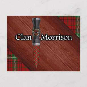 Clan Morrison Tartan Sgian Dubh Blade Postkarte