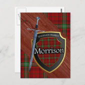 Clan Morrison Tartan Sword & Shield Postkarte (Vorne/Hinten)