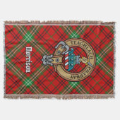 Clan Morrison Wappen auf rotem Tartan Decke (Vorderseite)