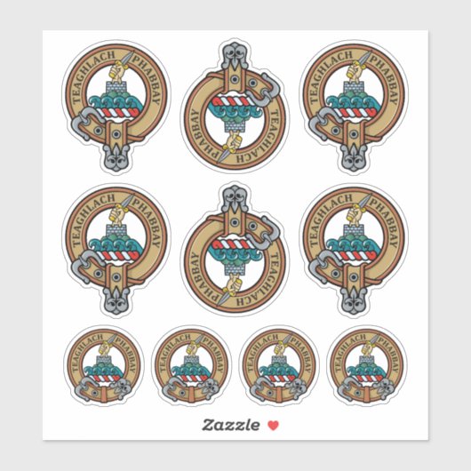Clan Morrison Wappen Sticker Set (Blatt)