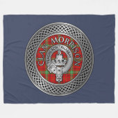 Clan Morrison Wappen & Tartan Knot Fleece Blanket (Vorderseite (Horizontal))