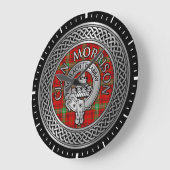 Clan Morrison Wappen & Tartan Knot Large Clock Große Wanduhr (Winkel)