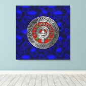 Clan Morrison Wappen & Tartan Knot on Thistle Leinwanddruck (Insitu (Holzboden))