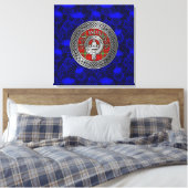 Clan Morrison Wappen & Tartan Knot on Thistle Leinwanddruck (Insitu (Schlafzimmer))