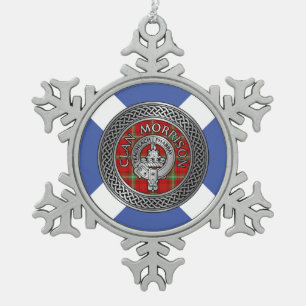 Clan Morrison Wappen & Tartan Knot Schneeflocken Zinn-Ornament