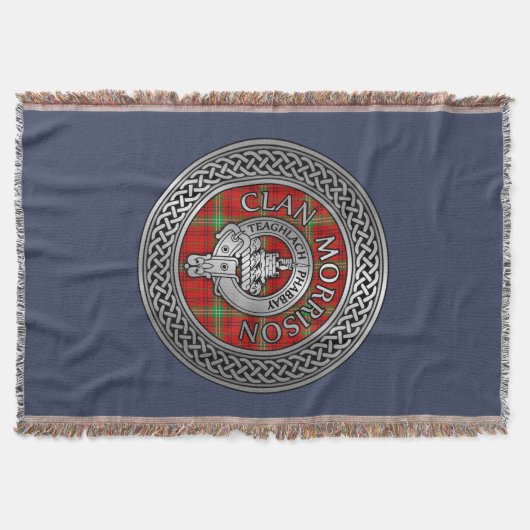 Clan Morrison Wappen & Tartan Knot Throw Blanket Decke (Vorderseite)