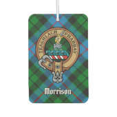 Clan Morrison Wappen über die Jagd auf Tartan Autolufterfrischer (Vorderseite)