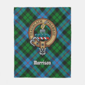 Clan Morrison Wappen über die Jagd auf Tartan Fleecedecke (Vorderseite)