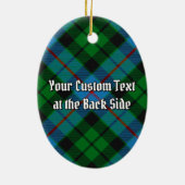 Clan Morrison Wappen über die Jagd auf Tartan Keramik Ornament (Hinten)