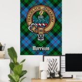 Clan Morrison Wappen über die Jagd auf Tartan Poster (Heimbüro)