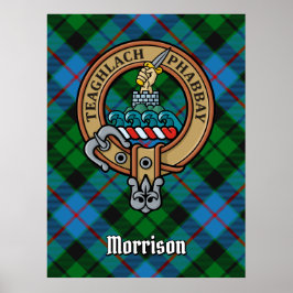 Clan Morrison Wappen über die Jagd auf Tartan Poster