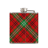 Clan Morrison Wappen über Red Tartan Flachmann (Rückseite)