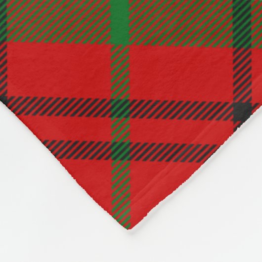 Clan Morrison Wappen über Red Tartan Fleecedecke (Ecke)