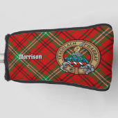 Clan Morrison Wappen über Red Tartan Golf Headcover (Vorderseite)