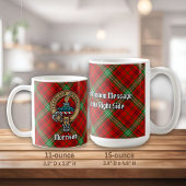 Clan Morrison Wappen über Red Tartan Kaffeetasse