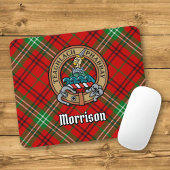 Clan Morrison Wappen über Red Tartan Mousepad