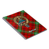 Clan Morrison Wappen über Red Tartan Notizblock (Rechte Seite)