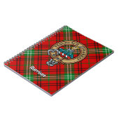 Clan Morrison Wappen über Red Tartan Notizblock (Linke Seite)