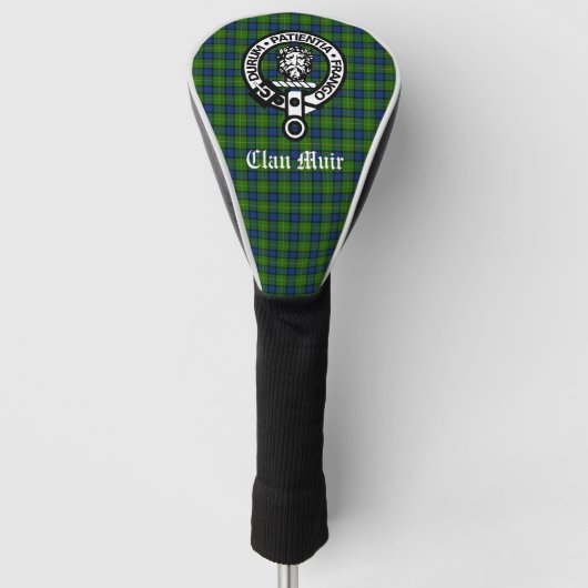 Clan Muir / Mehr Wappen Abzeichen & Tartan Golf Headcover (Vorderseite)