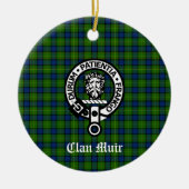Clan Muir oder mehr Wappen Abzeichen & Tartan Keramik Ornament (Vorne)