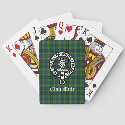 Clan Muir oder mehr Wappen Abzeichen & Tartan Spielkarten (Rückseite)