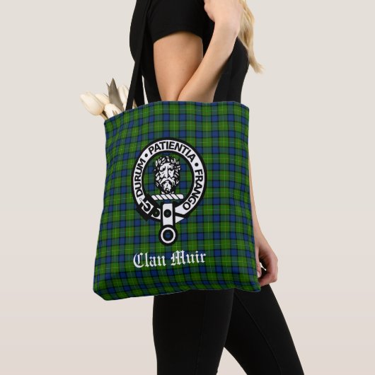 Clan Muir oder mehr Wappen Abzeichen & Tartan Tasche (Von Nahem)