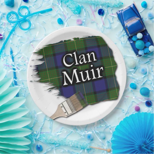 Clan Muir Scottish Tartan Paint Brush Pappteller (Party)