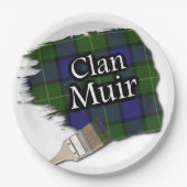 Clan Muir Scottish Tartan Paint Brush Pappteller (Vorderseite)