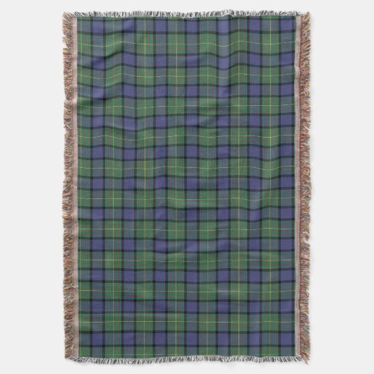 Clan Muir Tartan Blau und Grün Kariert Decke (Vorderseite Vertikal)