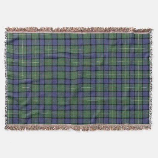 Clan Muir Tartan Blau und Grün Kariert Decke (Vorderseite)