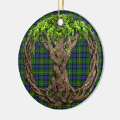 Clan Muir Tartan und keltischer Baum des Lebens Keramikornament (Links)