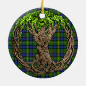 Clan Muir Tartan und keltischer Baum des Lebens Keramikornament (Hinten)