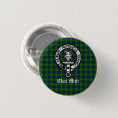 Clan Muir Wappen Abzeichen und Tartan Button (Vorne & Hinten)