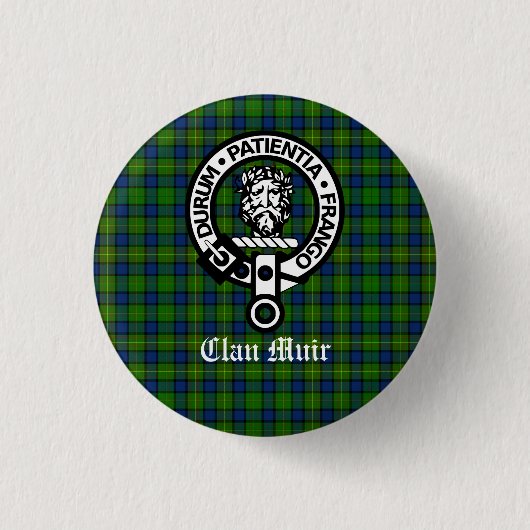 Clan Muir Wappen Abzeichen und Tartan Button (Vorderseite)