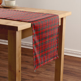 Clan Munro Bright Red Scottish Tartan Kurzer Tischläufer