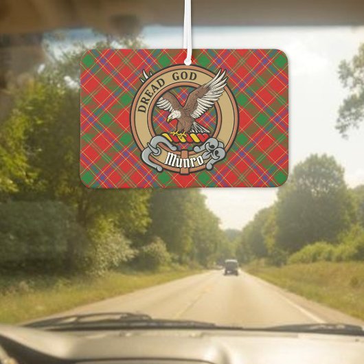 Clan Munro Crest over Tartan Autolufterfrischer
