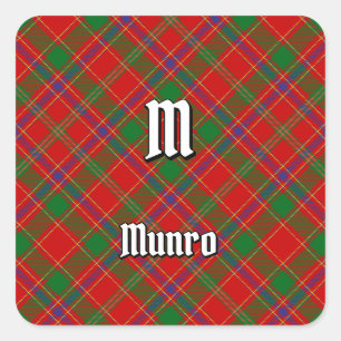 Clan Munro Tartan Quadratischer Aufkleber