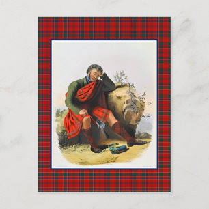 Clan Munro Vintage-Illustration Tartan-Rahmen Postkarte