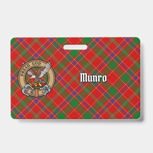 Clan Munro-Wappen über Tartan Ausweis (Vorderseite)