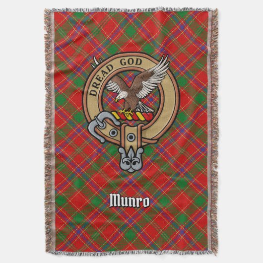 Clan Munro-Wappen über Tartan Decke (Vorderseite Vertikal)